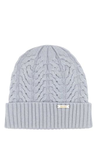 Pastel Light Blue Cashmere Beanie Hat - Moorer - Modalova