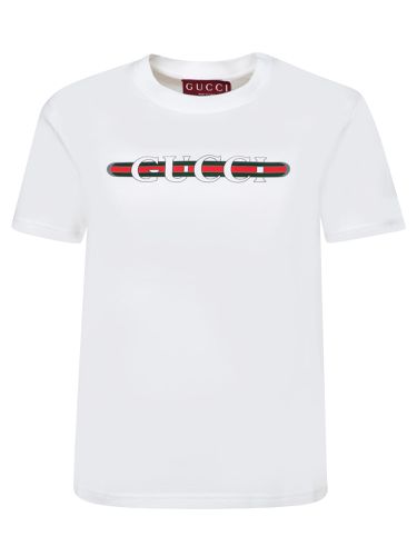 Gucci White Cotton Logo T-shirt - Gucci - Modalova