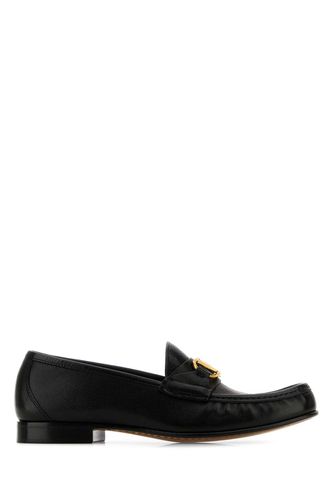 Black Leather Vlogo Loafers - Valentino Garavani - Modalova