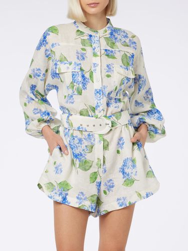 Woman Floral Linen Playsuit Hanniel - MC2 Saint Barth - Modalova