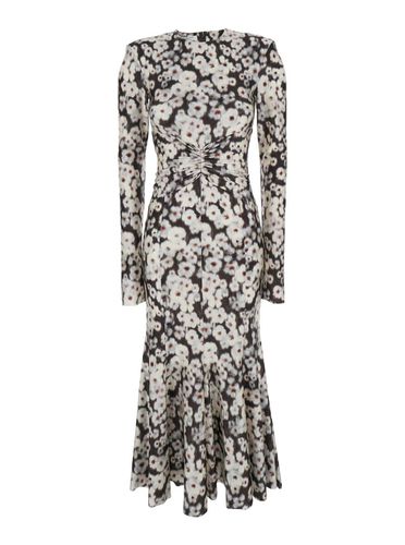 Flower Printed Crewneck Midi Dress - Philosophy di Lorenzo Serafini - Modalova