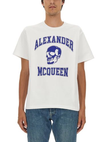 Logo Print Skull T-shirt - Alexander McQueen - Modalova