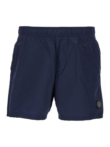 Dark Wrinkled Effect Swimsuit In Technical Fabric Man - Stone Island - Modalova