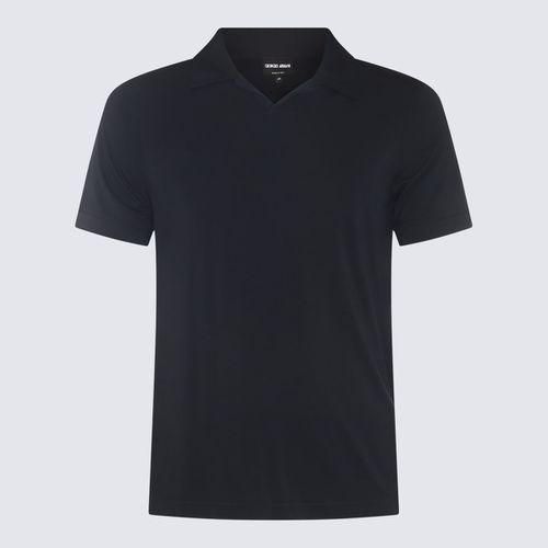 Black Viscose Polo Shirt - Giorgio Armani - Modalova