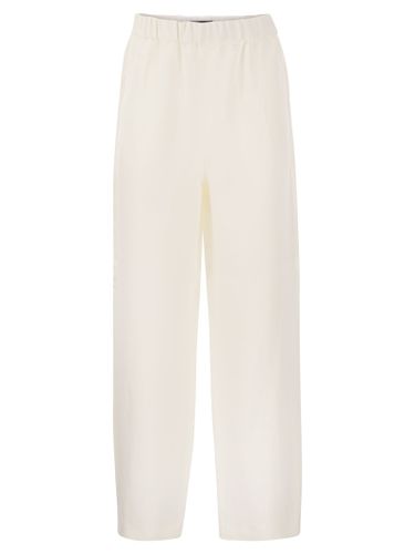 Viscose And Linen Jogging Trousers - Fabiana Filippi - Modalova