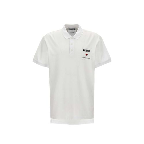 Couture In Love We Trust Cotton Polo - Moschino - Modalova