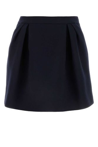 Navy Blue Wool Mini Skirt - Alessandra Rich - Modalova