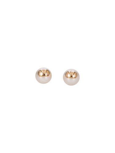 V Logo Earrings With - Valentino Garavani - Modalova