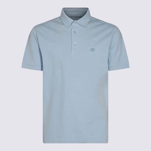 Etro Light Blue Cotton Polo Shirt - Etro - Modalova