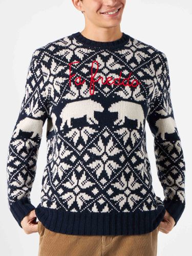 Man Sweater Bombardino With Norwegian Jacquard And Fa Freddo Embroidery - MC2 Saint Barth - Modalova