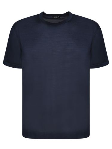 Zegna Blue Silk T-shirt - Zegna - Modalova