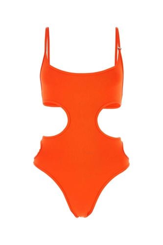Fluo Orange Stretch Nylon Swimsuit - The Attico - Modalova