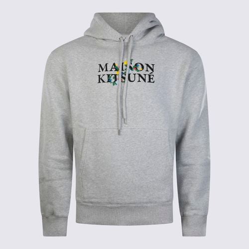 Light Melange Cotton Flower Lettering Sweatshirt - Maison Kitsuné - Modalova