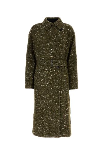 Melange Army Green Wool Blend Horia Coat - Marant Étoile - Modalova