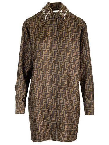 Fendi Brown Twill Shirt Dress - Fendi - Modalova