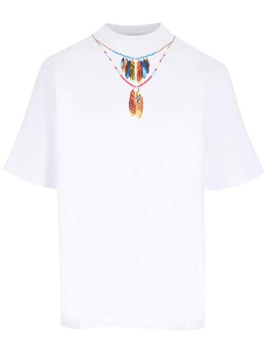 Feather Necklace T-shirt - Marcelo Burlon - Modalova