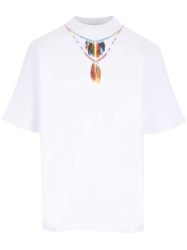 White feather Necklace T-shirt - Marcelo Burlon - Modalova
