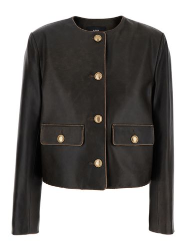 Gaya Dark Jacket With Faded Details In Leather Woman - ARMA - Modalova