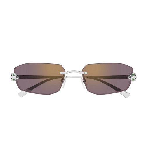 Ct0cartier Ct0474s Panthère De Cartier 004 Silver Violet Sunglasses - Cartier Eyewear - Modalova