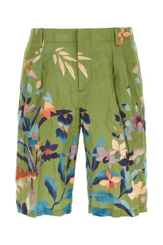 Etro Printed Satin Bermuda Shorts - Etro - Modalova