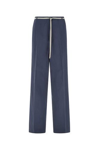 Blue Cotton Blend Wide-leg Pant - Zegna - Modalova