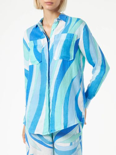 Woman Linen Shirt With Waves - MC2 Saint Barth - Modalova