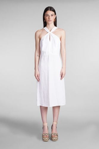 Lino Dress In White Linen - 120% Lino - Modalova