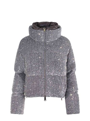 Down Jacket Made Of Velvet And Sequins - Herno - Modalova