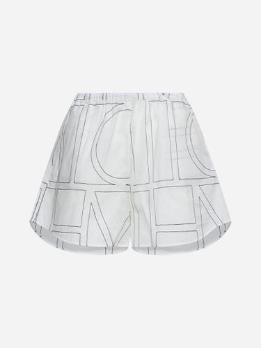 Monogram Print Cotton-blend Shorts - Totême - Modalova