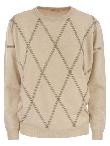 Crew-neck Sweater In Virgin Wool, Cashmere And Silk - Brunello Cucinelli - Modalova