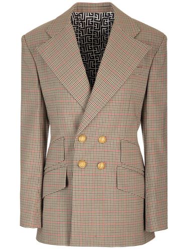 Balmain Houndstooth Wool Blazer - Balmain - Modalova