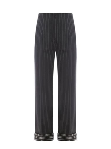 Pinstriped Straight Leg Trousers - Alberta Ferretti - Modalova