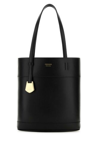 Black Leather Shopping Bag - Ferragamo - Modalova