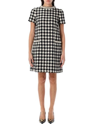 Embroidered Damier Light Tweed Short Dress - Valentino Garavani - Modalova