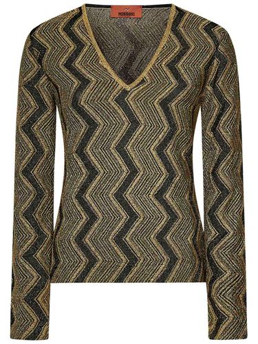 Zigzag Pattern V-neck Jumper - Missoni - Modalova