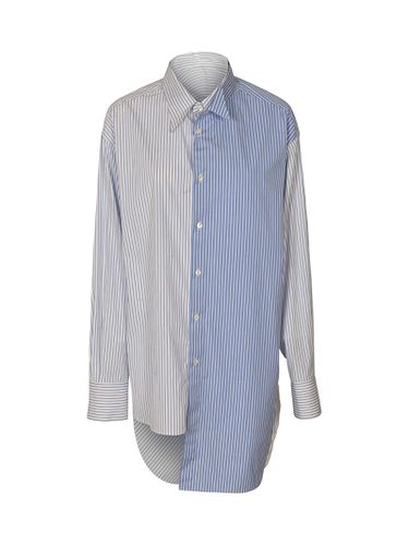 Asymmetric Pinstripe Long Shirt - Yohji Yamamoto - Modalova