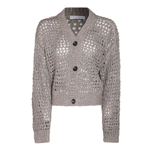 Buttoned Net Sweater - Brunello Cucinelli - Modalova