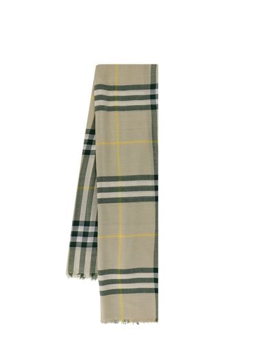 Burberry Check Paster Green Scarf - Burberry - Modalova