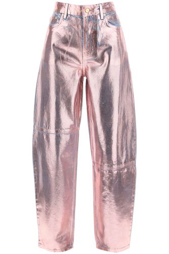 Curved Leg Jeans In Foil Denim - Ganni - Modalova