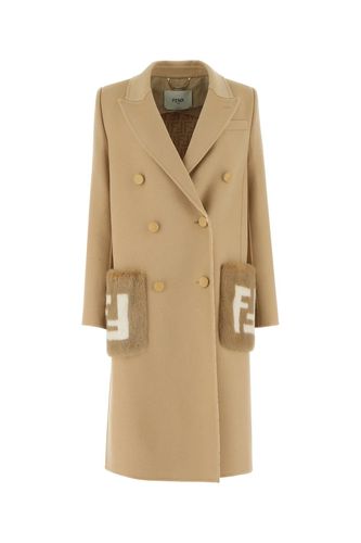 Fendi Camel Wool Blend Coat - Fendi - Modalova