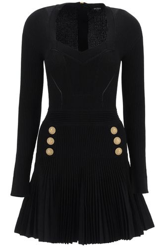 Long Sleeve Knitted Mini Dress - Balmain - Modalova