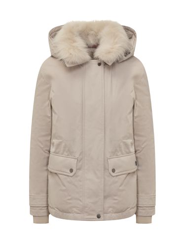 Sand Cotton Blend Arctic Down Jacket - Woolrich - Modalova