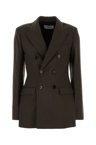 Dark Brown Wool Blazer - Ami Alexandre Mattiussi - Modalova