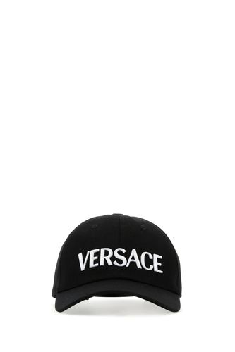 Versace Black Cotton Baseball Cap - Versace - Modalova