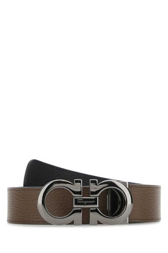 Brown Leather Reversible Belt - Ferragamo - Modalova