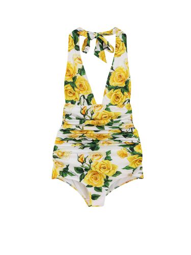 One-piece Swimsuits With Flower Print - Dolce & Gabbana - Modalova