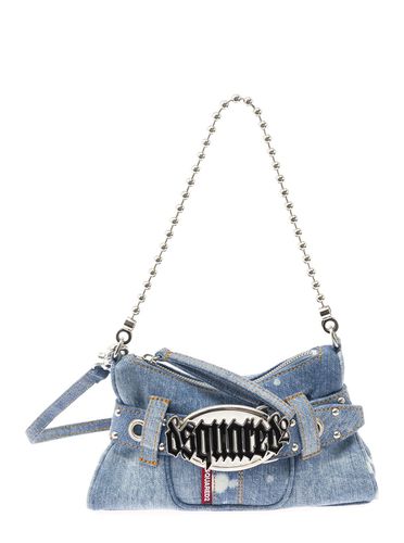 Gothic Light Blue Shoulder Bag With Belt Detail In Denim Woman - Dsquared2 - Modalova