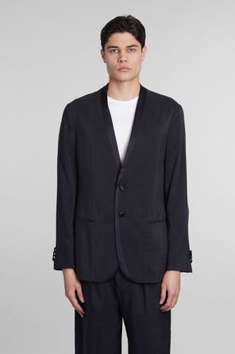 Giorgio Armani Blazer In Blue Silk - Giorgio Armani - Modalova