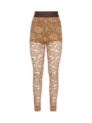 Logo-waistband Stretched Laced Leggings - Dolce & Gabbana - Modalova