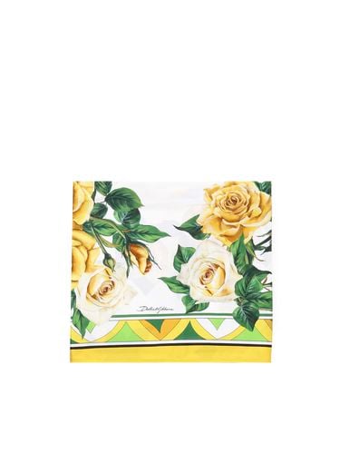 Dolce & Gabbana Yellow Rose Scarf - Dolce & Gabbana - Modalova